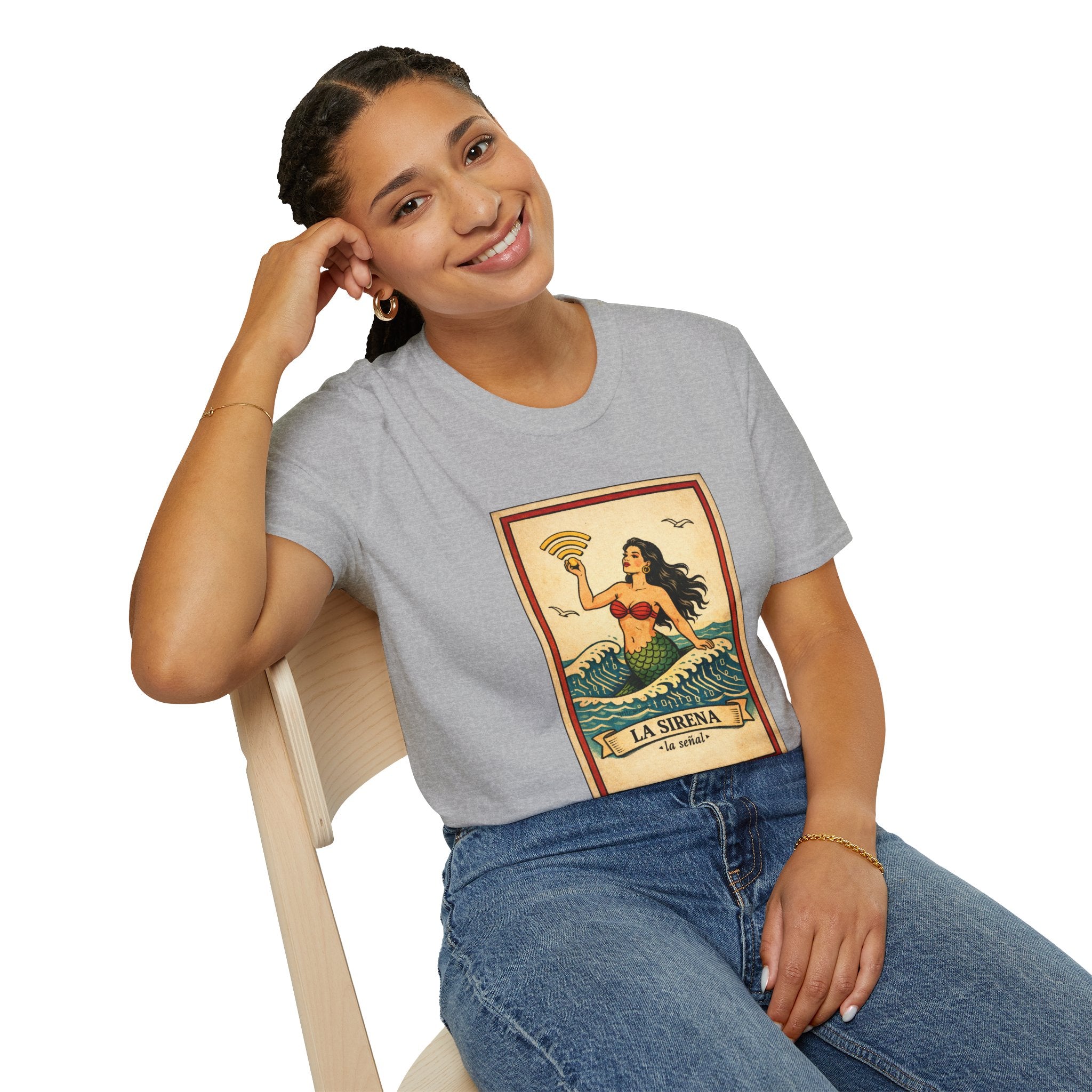 La Sirena Mermaid Tee — Vintage Lotería Art T-Shirt
