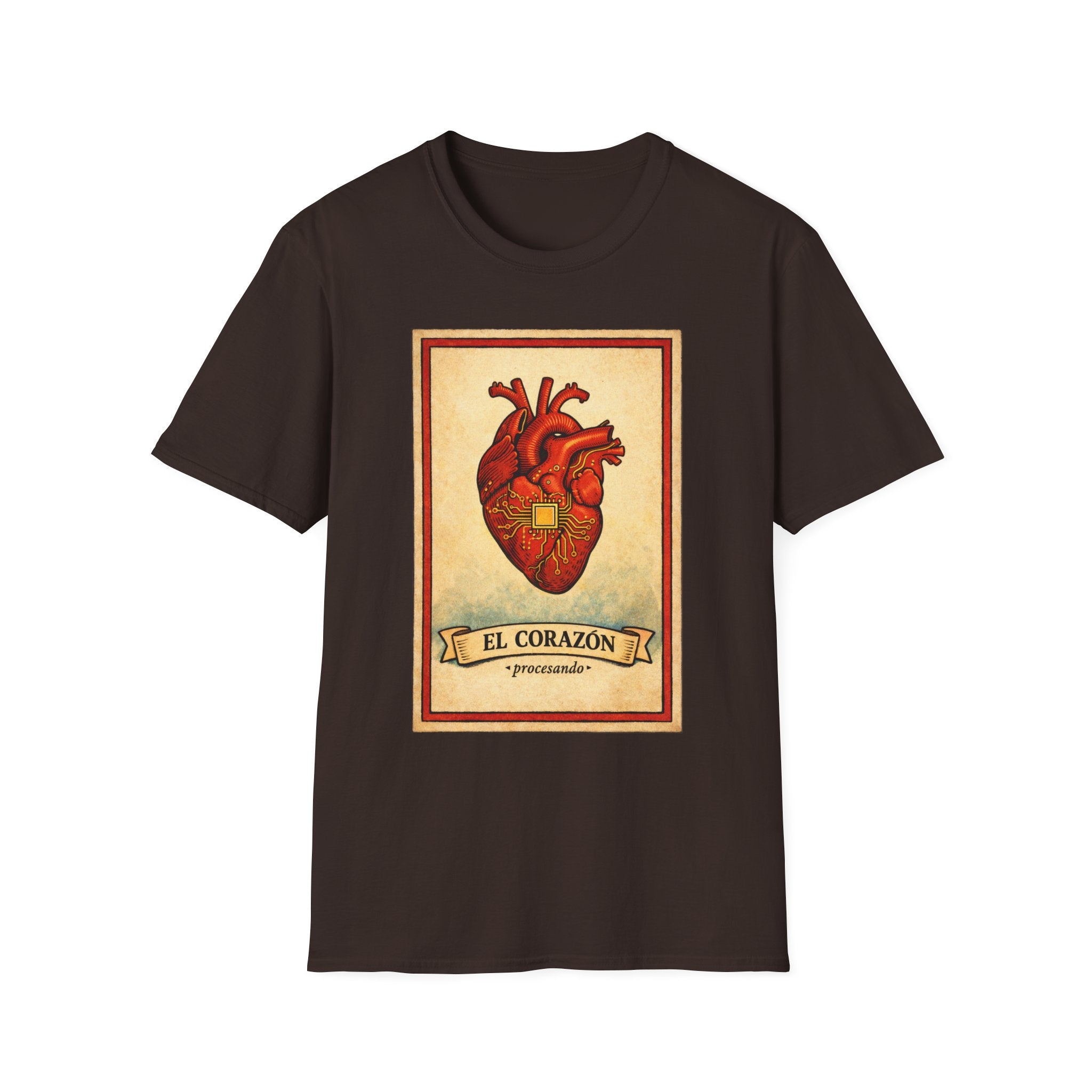 Anatomical Heart Lotería Tee — "El Corazón" Vintage Card Graphic T-Shirt