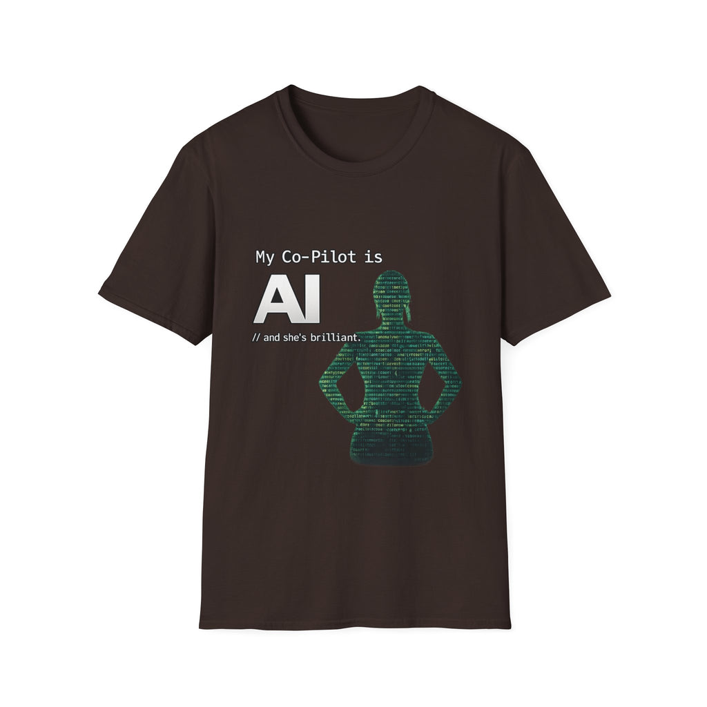 AI Co-Pilot T-Shirt — "My Co-Pilot is AI" Tech Humor Tee