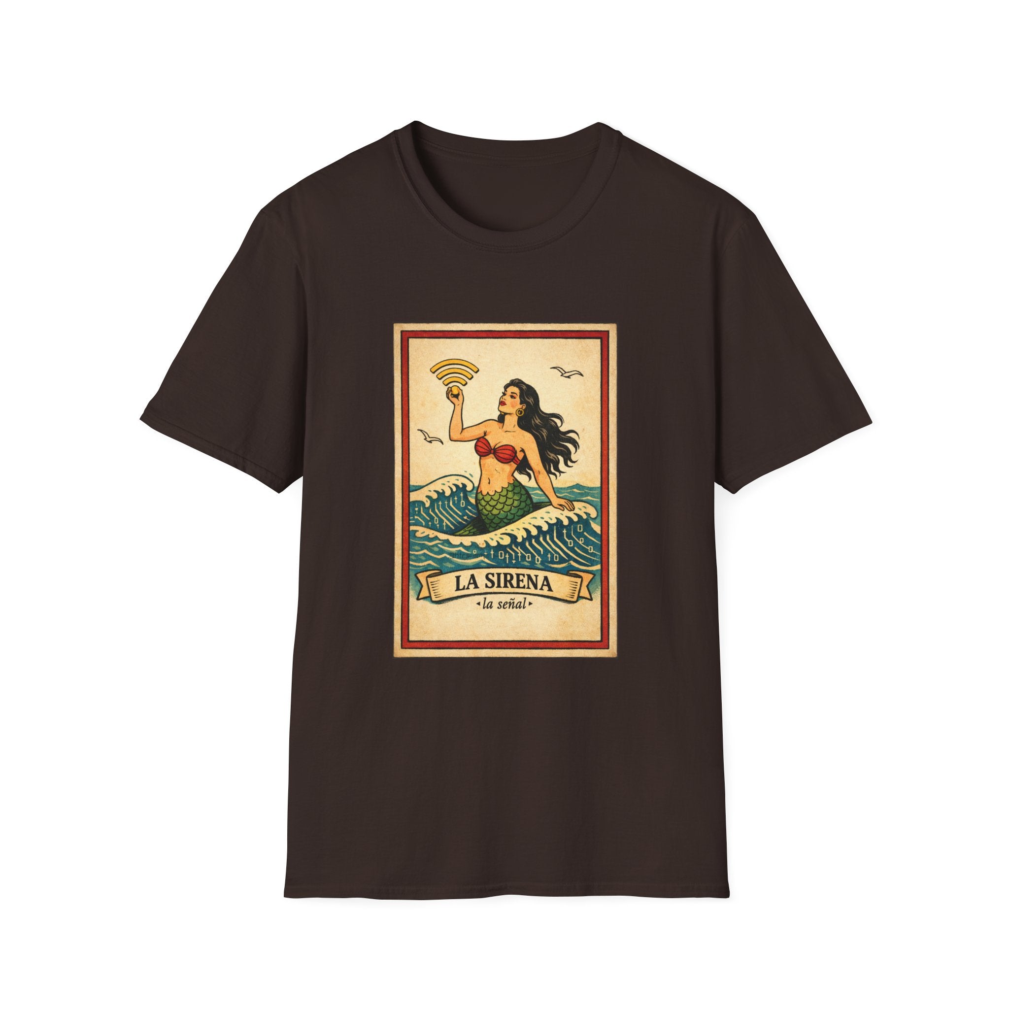 La Sirena Mermaid Tee — Vintage Lotería Art T-Shirt