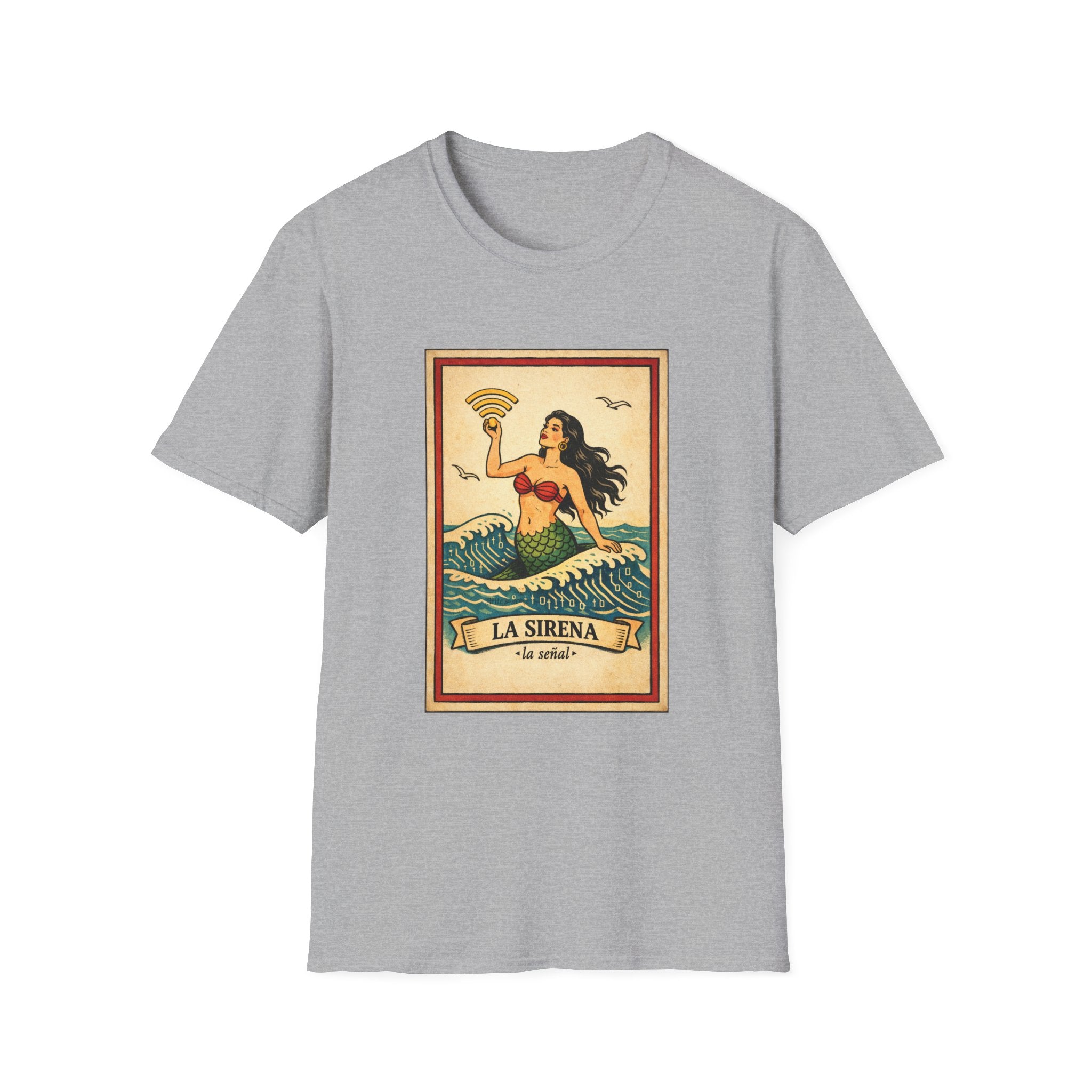 La Sirena Mermaid Tee — Vintage Lotería Art T-Shirt
