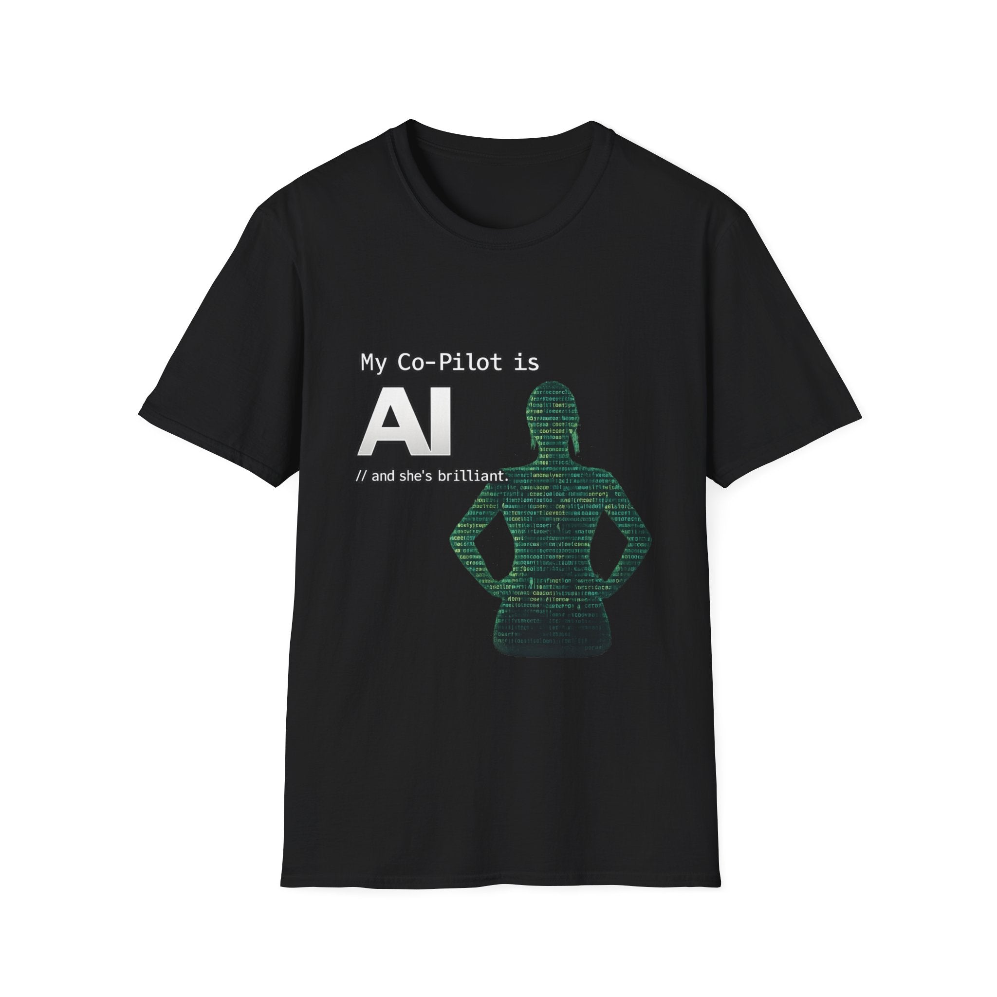 AI Co-Pilot T-Shirt — "My Co-Pilot is AI" Tech Humor Tee