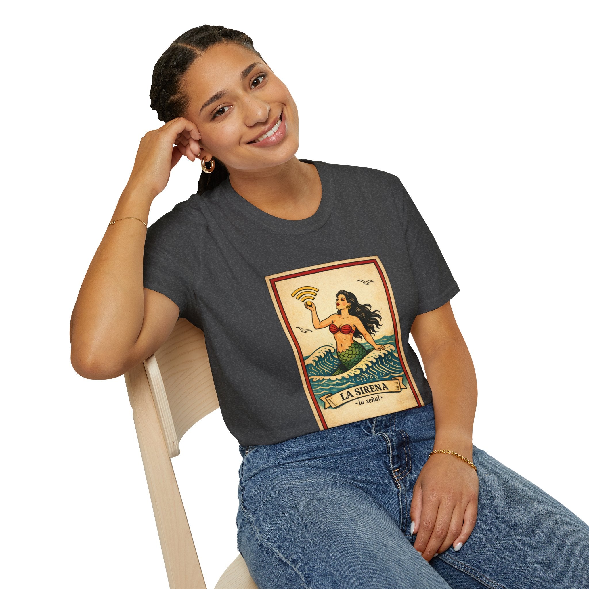 La Sirena Mermaid Tee — Vintage Lotería Art T-Shirt