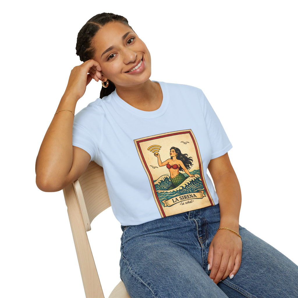 La Sirena Mermaid Tee — Vintage Lotería Art T-Shirt