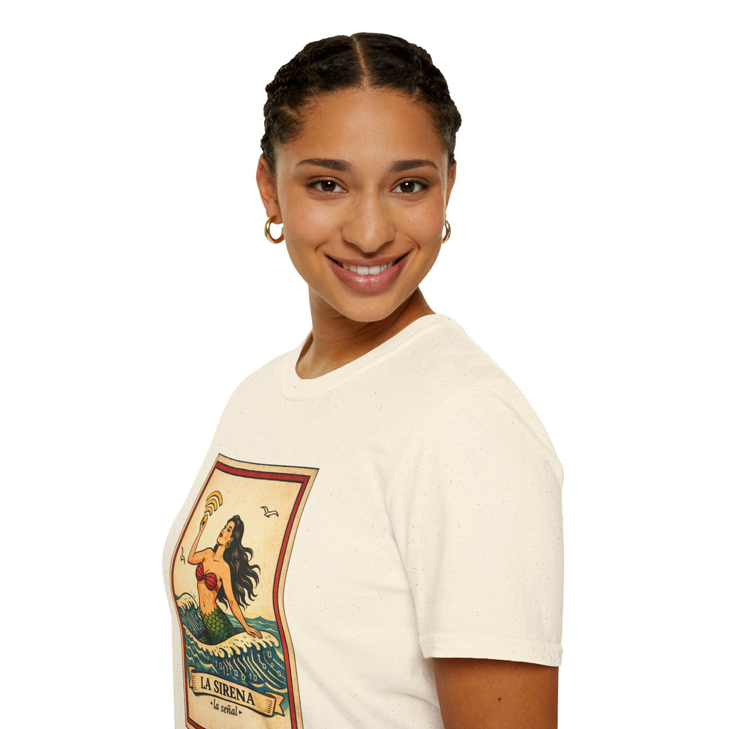 La Sirena Mermaid Tee — Vintage Lotería Art T-Shirt