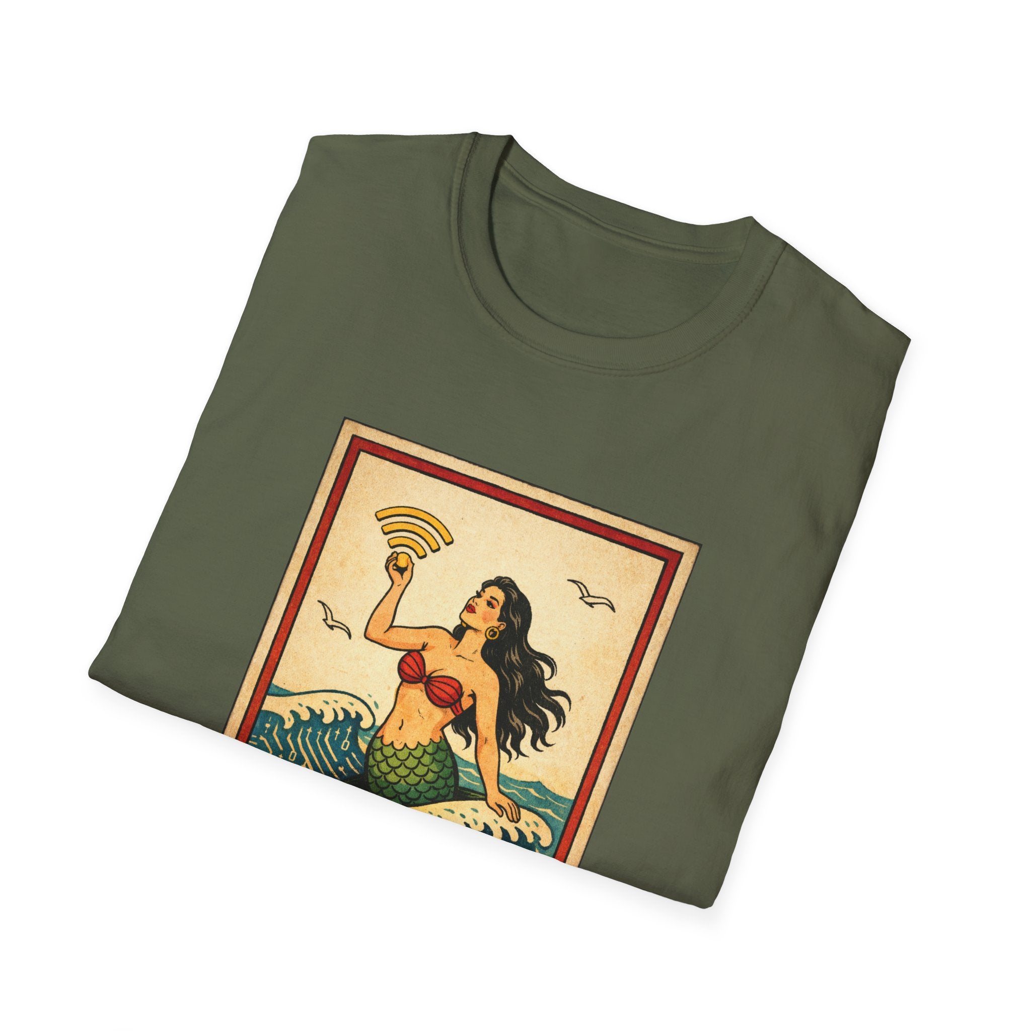La Sirena Mermaid Tee — Vintage Lotería Art T-Shirt