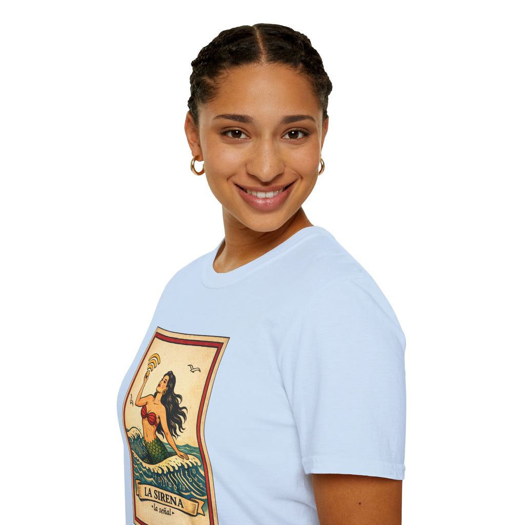 La Sirena Mermaid Tee — Vintage Lotería Art T-Shirt