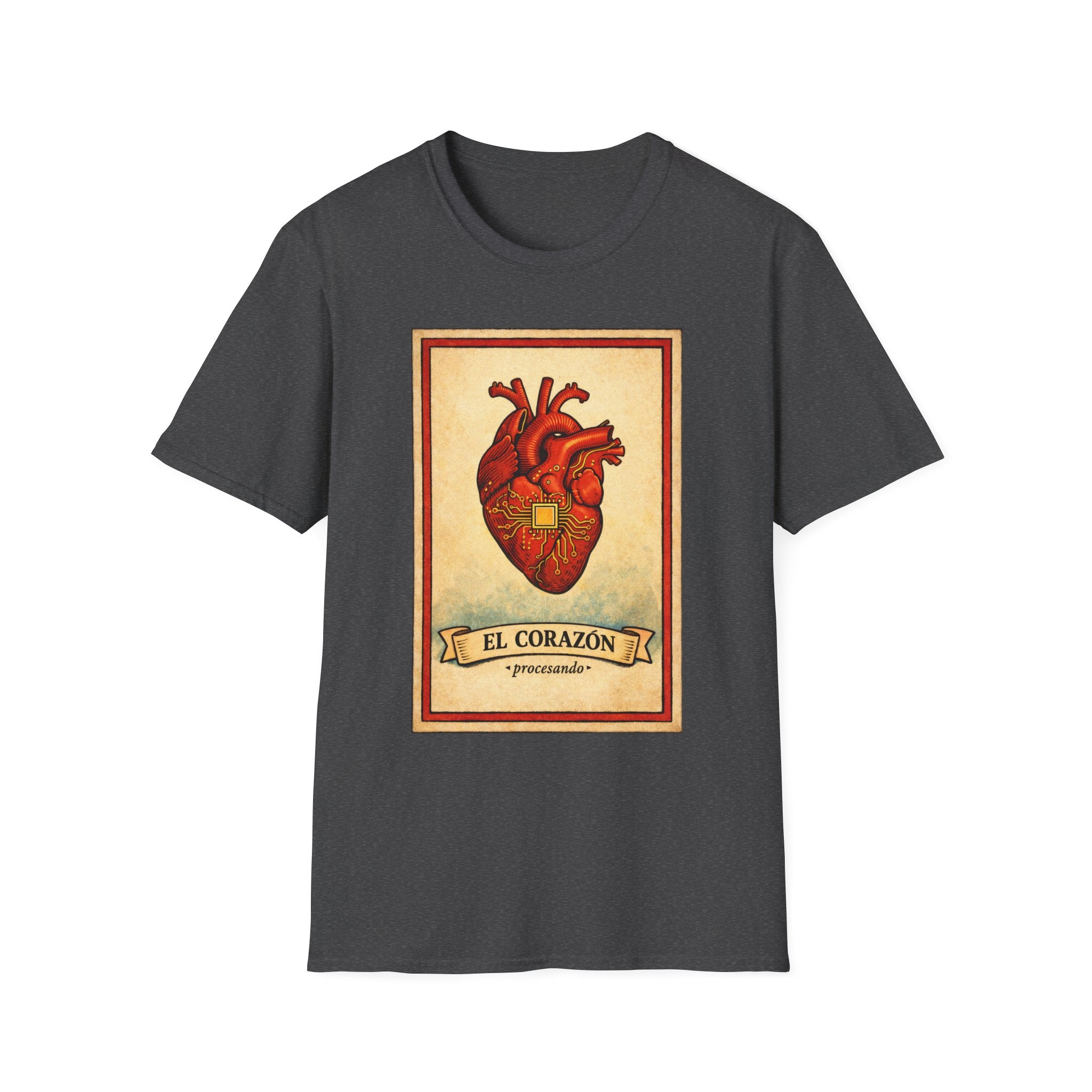 Anatomical Heart Lotería Tee — "El Corazón" Vintage Card Graphic T-Shirt