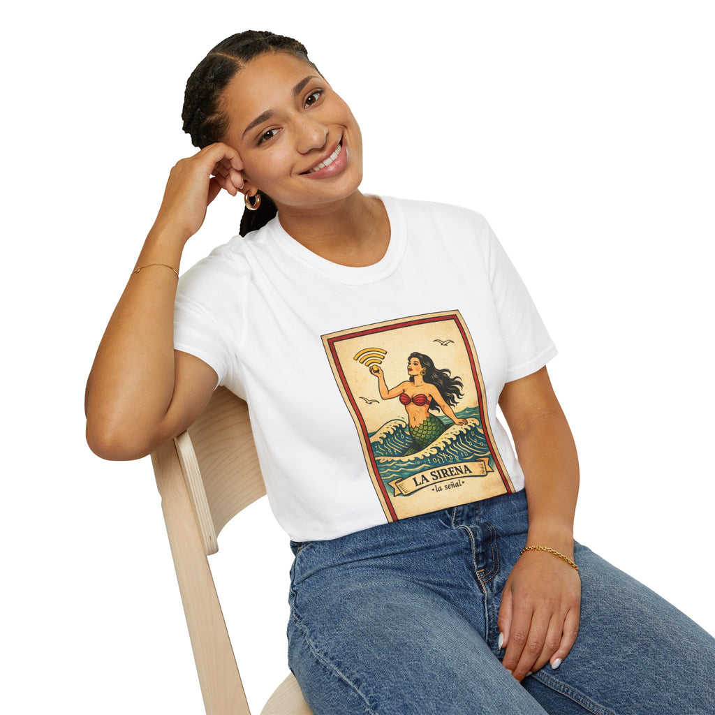 La Sirena Mermaid Tee — Vintage Lotería Art T-Shirt