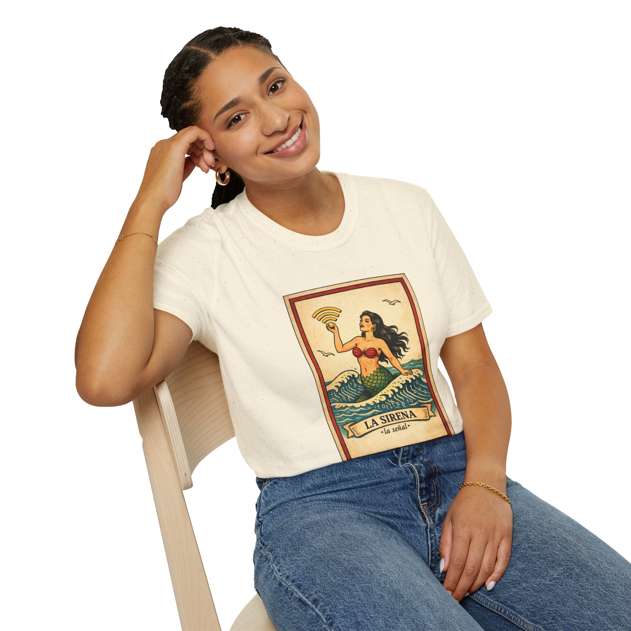 La Sirena Mermaid Tee — Vintage Lotería Art T-Shirt