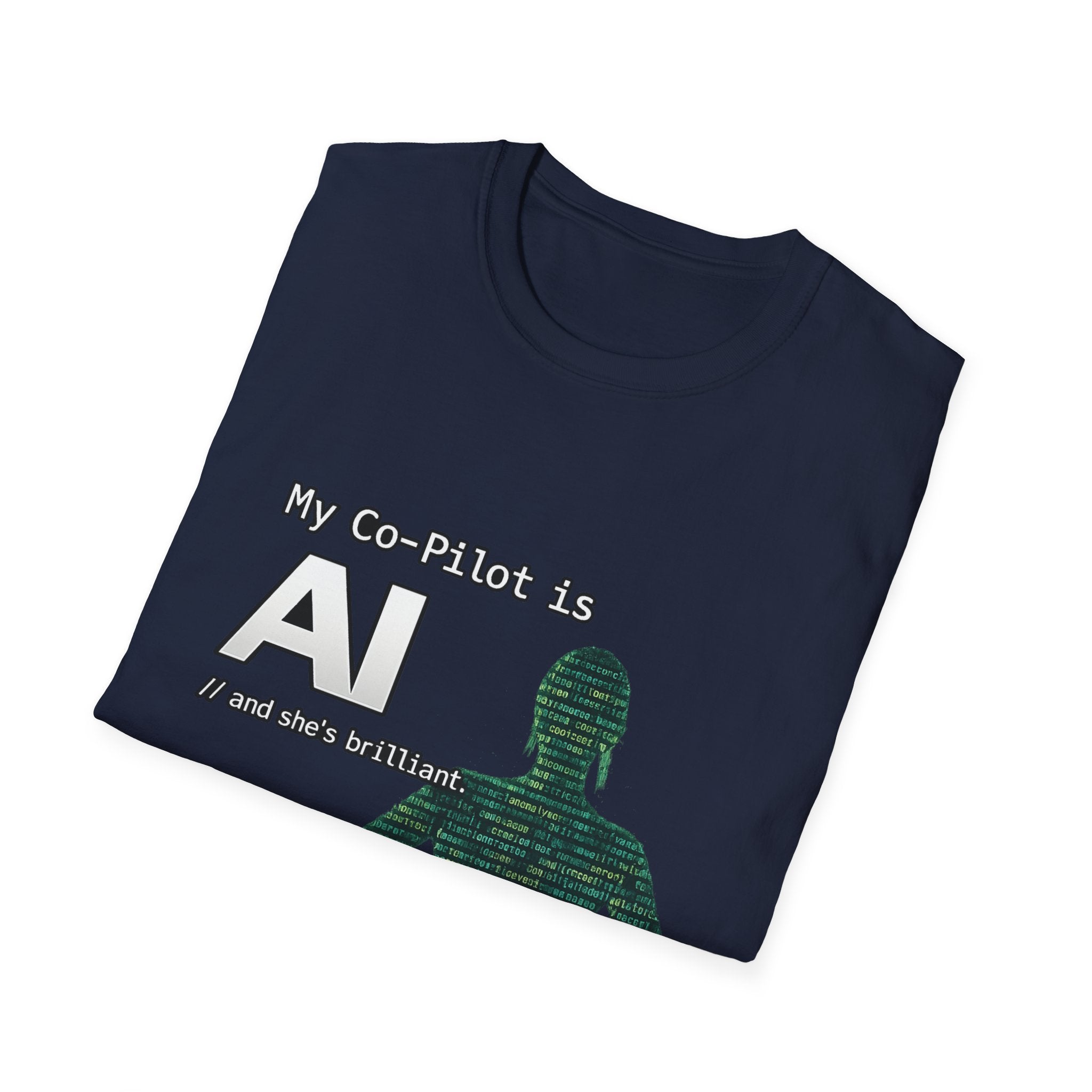 AI Co-Pilot T-Shirt — "My Co-Pilot is AI" Tech Humor Tee