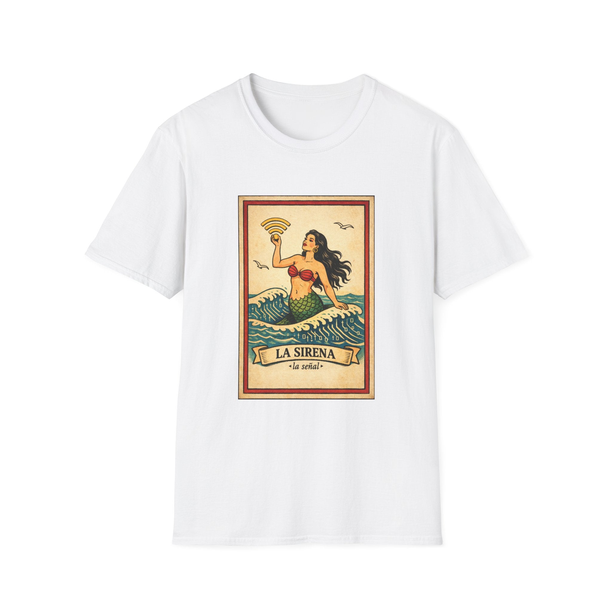 La Sirena Mermaid Tee — Vintage Lotería Art T-Shirt