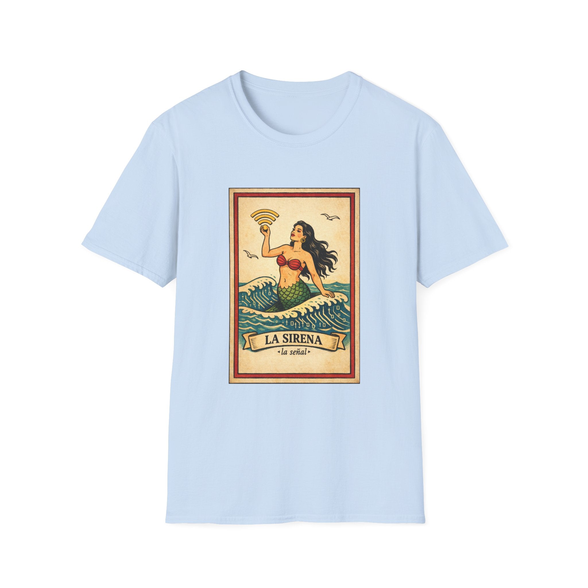 La Sirena Mermaid Tee — Vintage Lotería Art T-Shirt