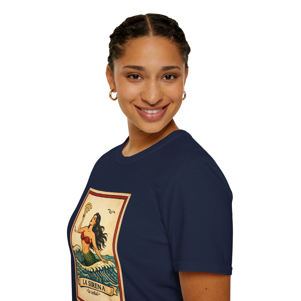 La Sirena Mermaid Tee — Vintage Lotería Art T-Shirt