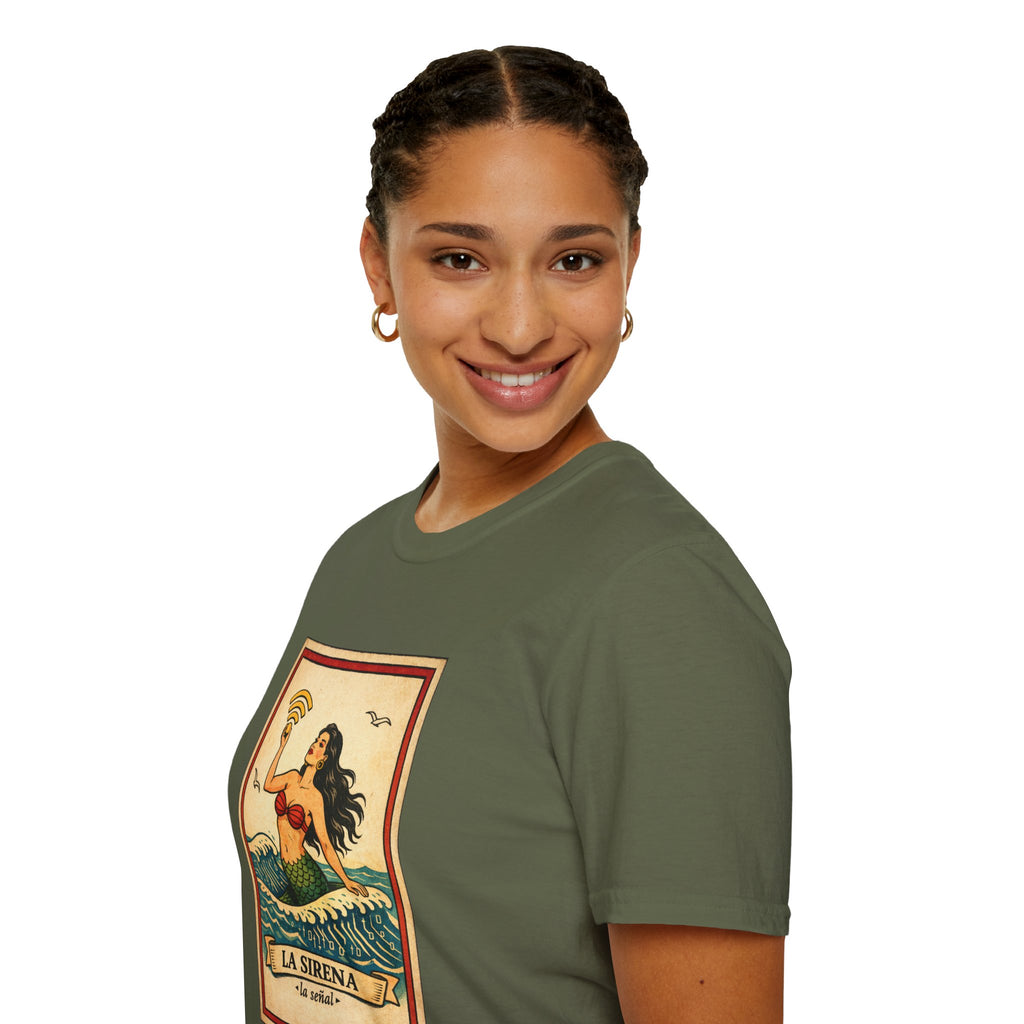 La Sirena Mermaid Tee — Vintage Lotería Art T-Shirt