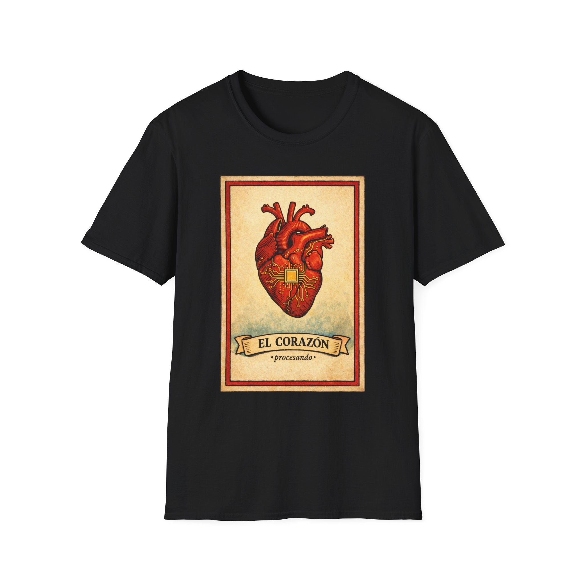 Anatomical Heart Lotería Tee — "El Corazón" Vintage Card Graphic T-Shirt