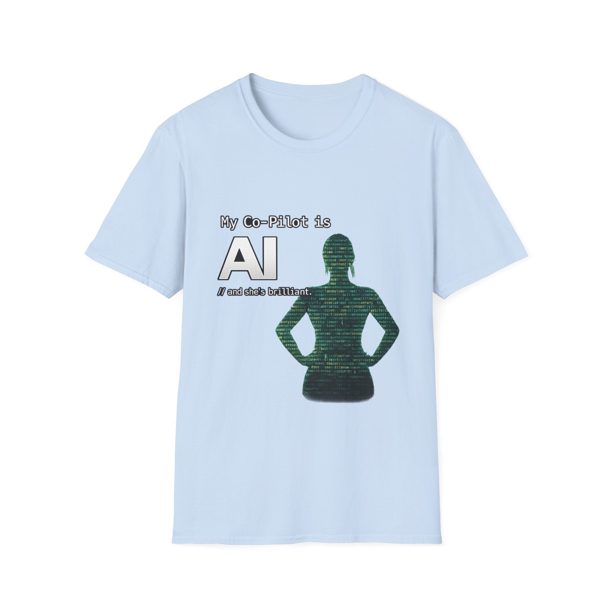 AI Co-Pilot T-Shirt — "My Co-Pilot is AI" Tech Humor Tee