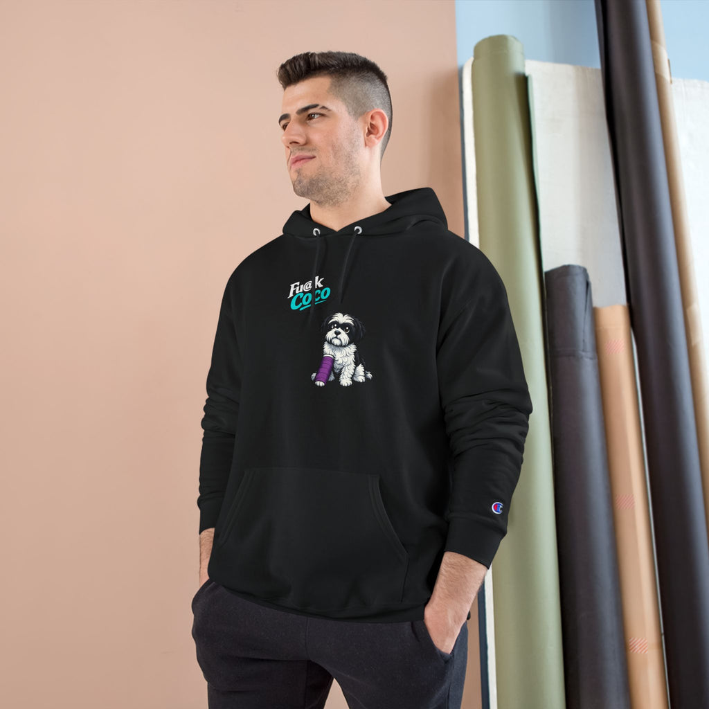 Champion Hoodie — 'F*** Coco' Retro Pup Graphic Pullover