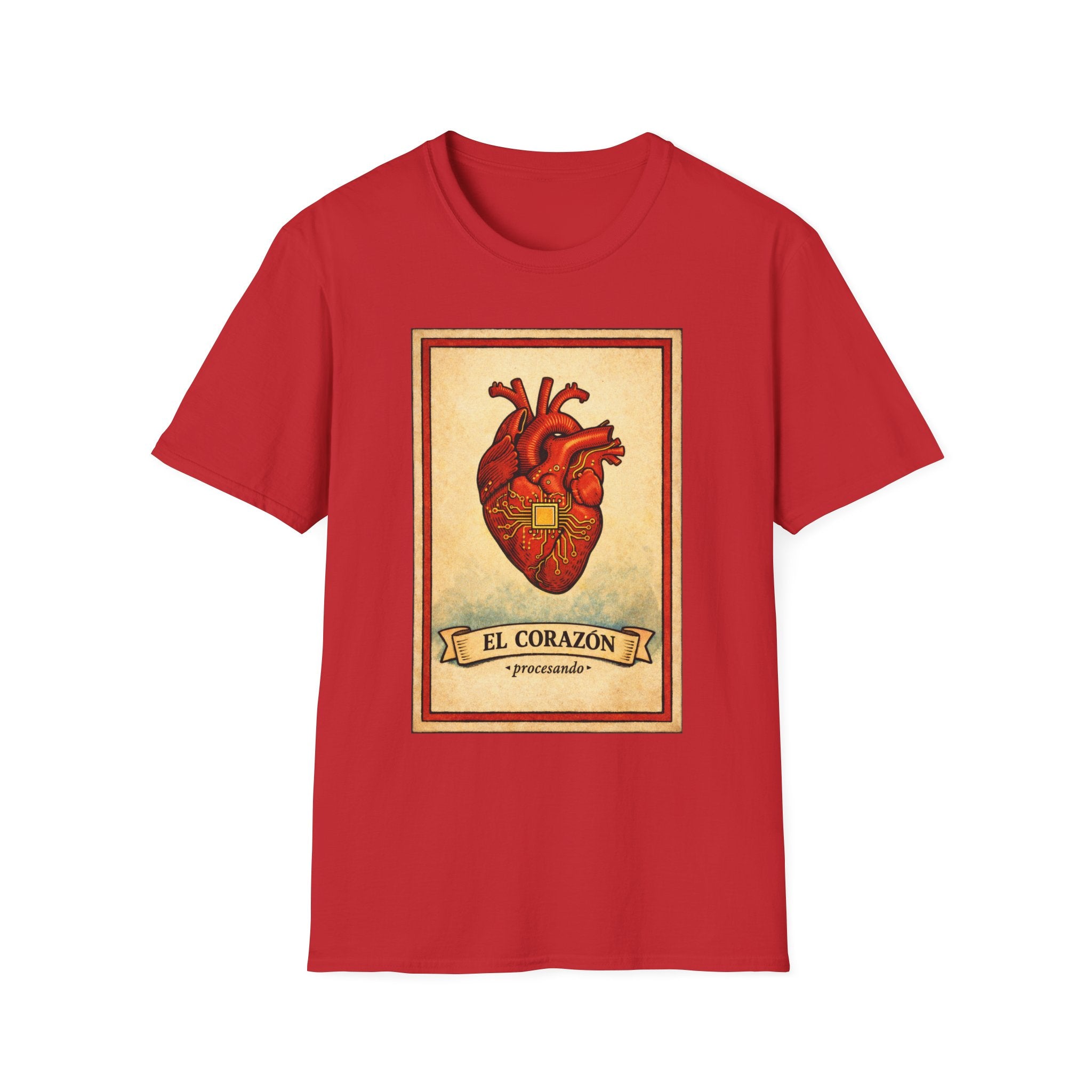 Anatomical Heart Lotería Tee — "El Corazón" Vintage Card Graphic T-Shirt