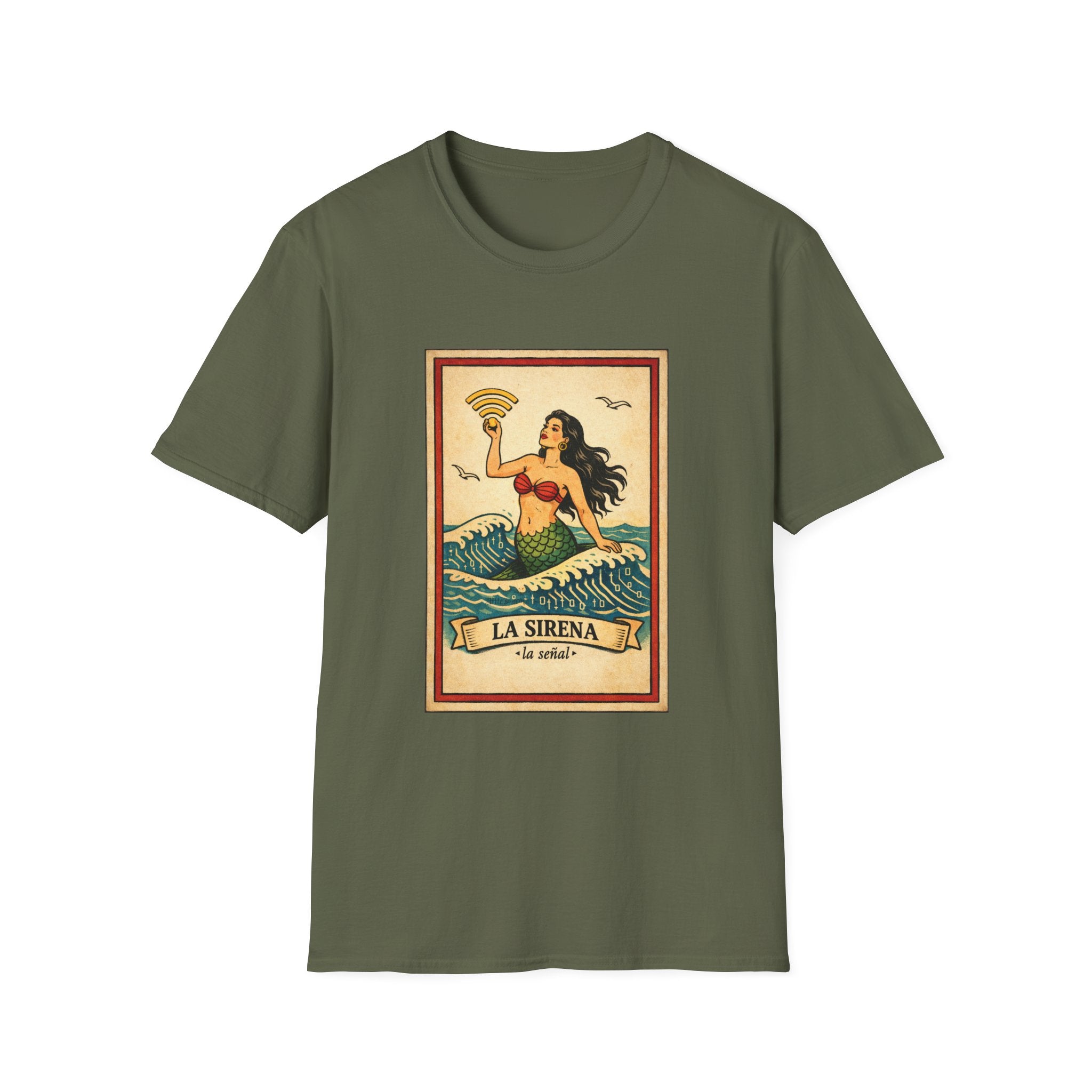 La Sirena Mermaid Tee — Vintage Lotería Art T-Shirt