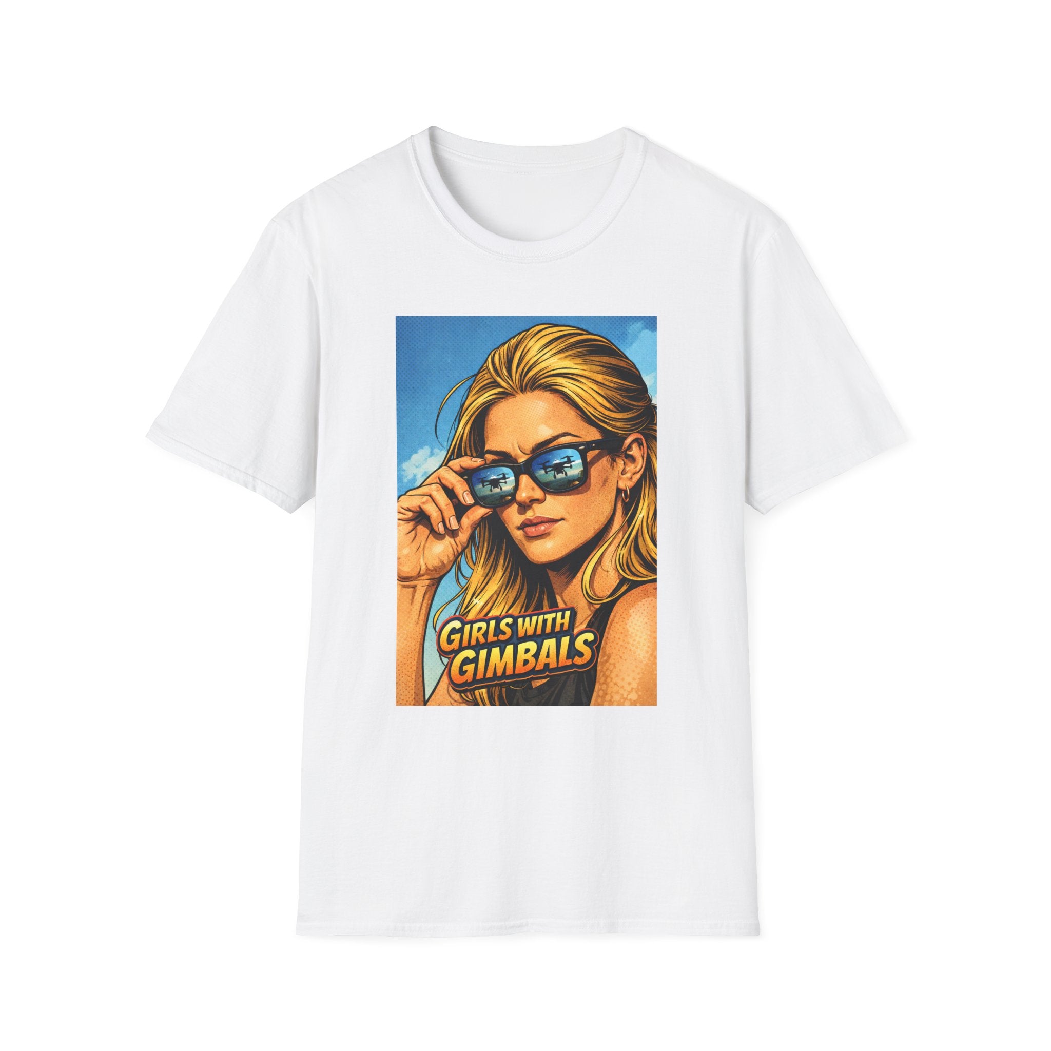 Girls With Gimbals Drone Vintage Pop Art T‑Shirt