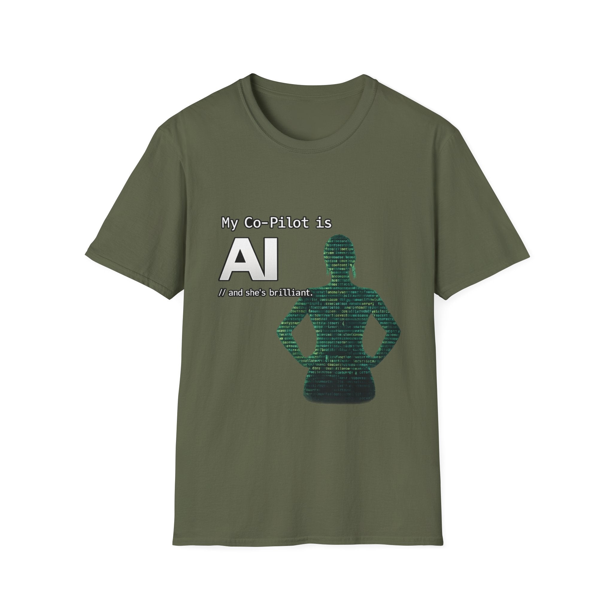 AI Co-Pilot T-Shirt — "My Co-Pilot is AI" Tech Humor Tee
