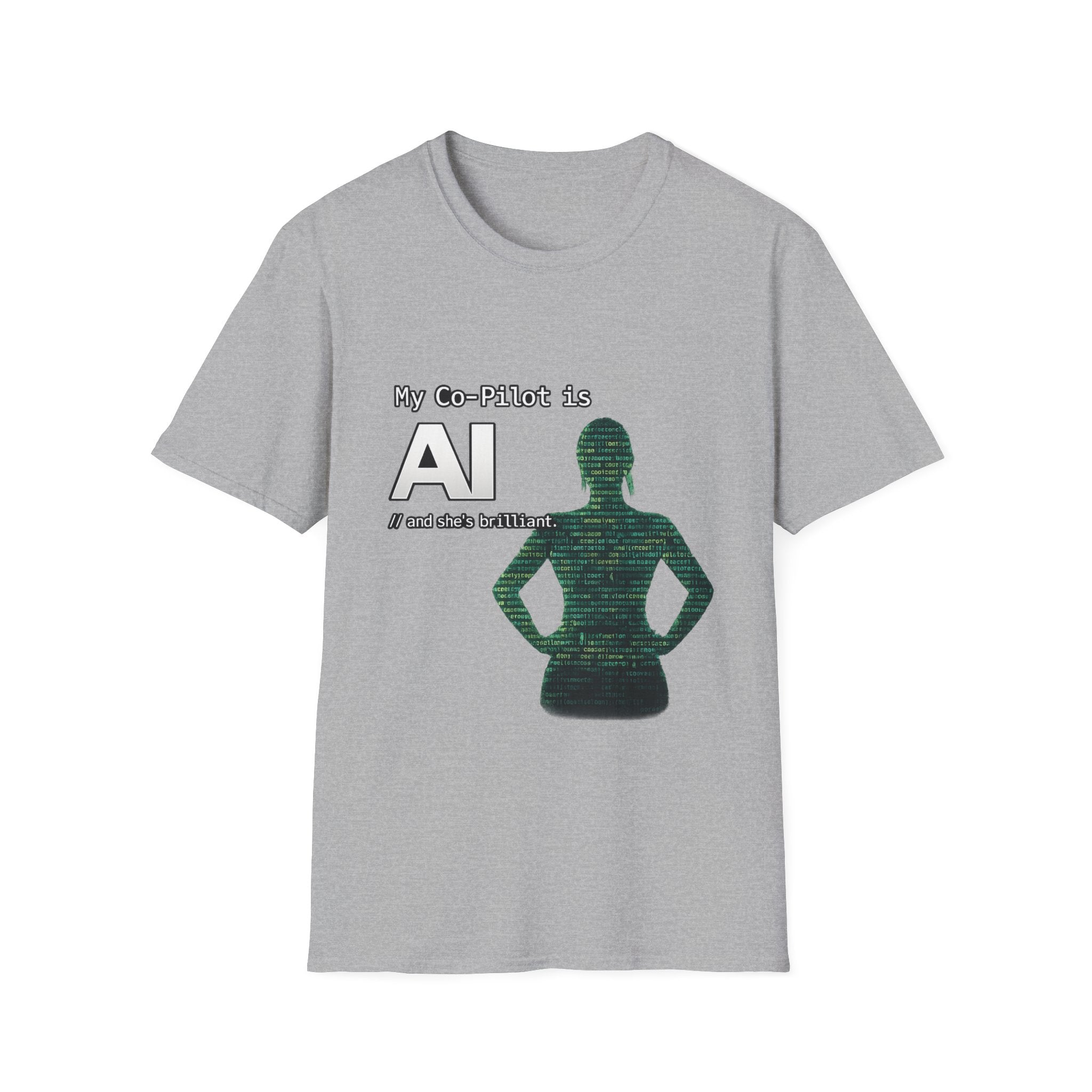 AI Co-Pilot T-Shirt — "My Co-Pilot is AI" Tech Humor Tee