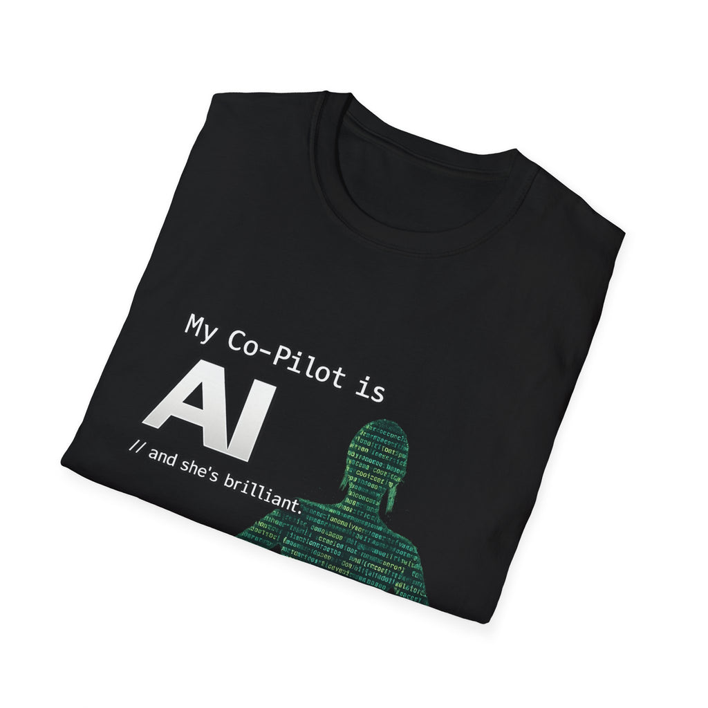 AI Co-Pilot T-Shirt — "My Co-Pilot is AI" Tech Humor Tee